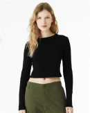 BELLA + CANVAS Women's Micro Rib Long Sleeve Baby Tee