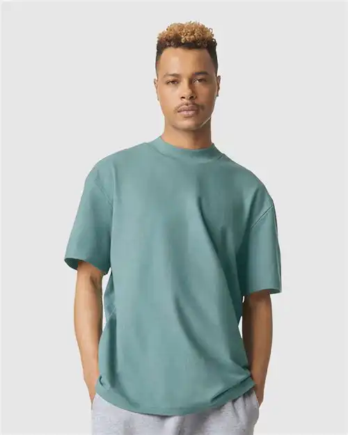 American Apparel Unisex Pique Mockneck Tee