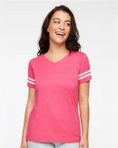 LAT Women's Football V-Neck Fine Jersey Tee
